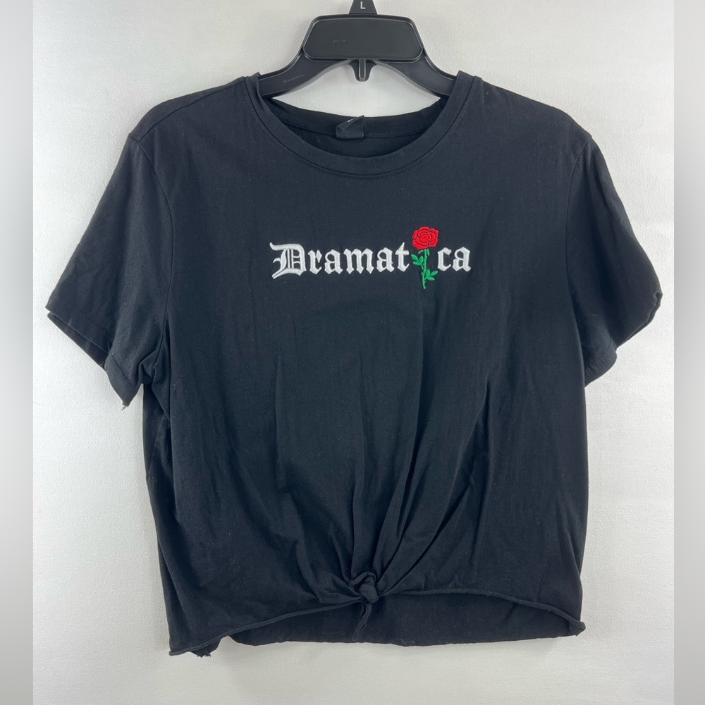 Junior Girls Crop Top Dramatica Rose T-Shirt Attitude Not Included Sz XL